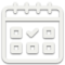 Calendar icon with checkmark in center square.